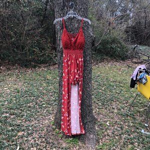 Hi-Low Floral Jumpsuit